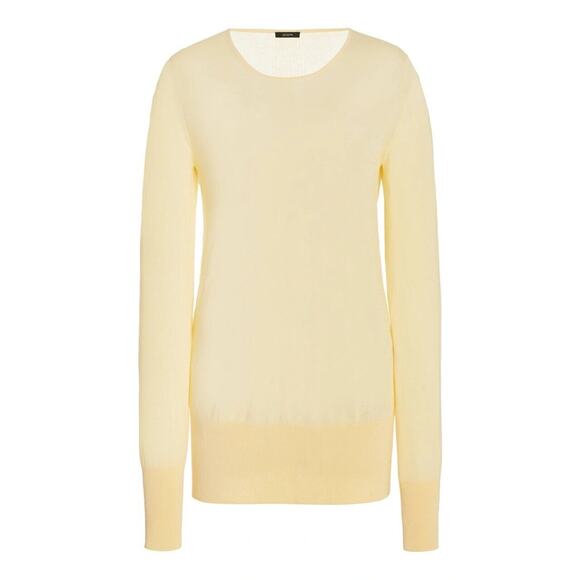 Joseph Yellow Scoop Neck Cotton & Silk Blend Top Size S - Picture 1 of 12